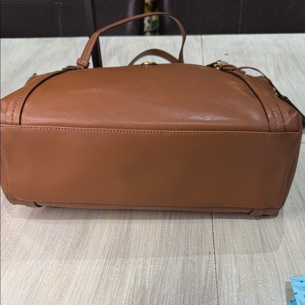 Coach Tan Leather Tote/Crossbody Bag - Picture 8 of 14